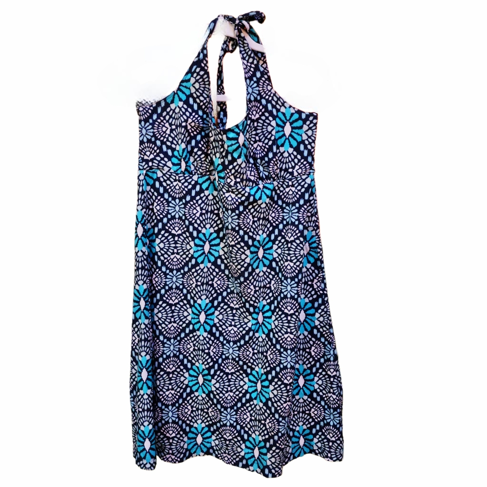 Blue and white Columbia Omni Wick halter dress Size M